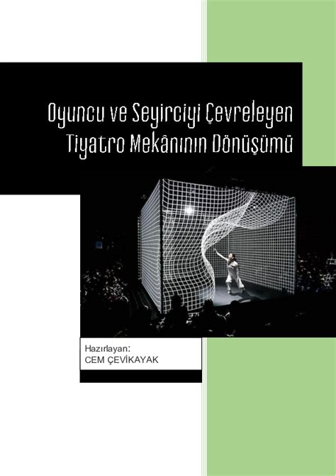 Tiyatro Sanatının Dönüşümü: Di̇ji̇tal Sahne ve Yeni̇ Teknoloji̇ler